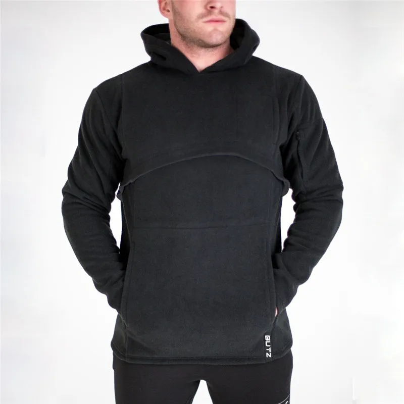 Men's Workout Fitness Hooded Sweatshirt Gyms brand Tops Black navy blue khshi Stripe Zipper Hoodie Men's Fitness Slim Hooded