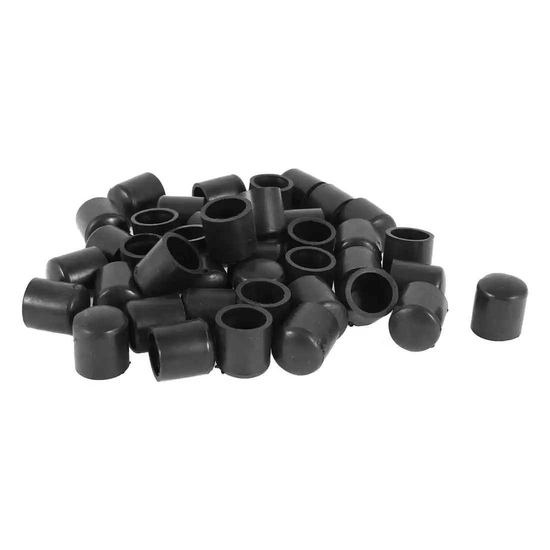 Hot Sale 50 Pcs Black Rubber PVC Flexible Round End Cap Round 12mm Foot
