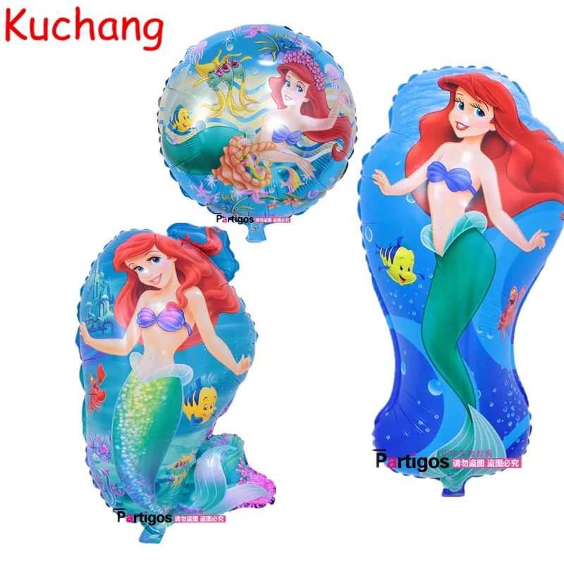 3pcs/pack 70CM Little Mermaid Balloons Birthday Party 18inch Round
