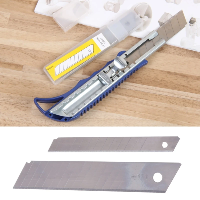 

10Pcs Office stationery 9mm / 18mm cutter blade with art Student Supplies Silver utility knife Sharp and durable blade