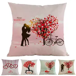 2019 Счастливый День Святого Валентина красный дерево любви романтическая пара парные подушки Чехол дома декоративная диванная подушка