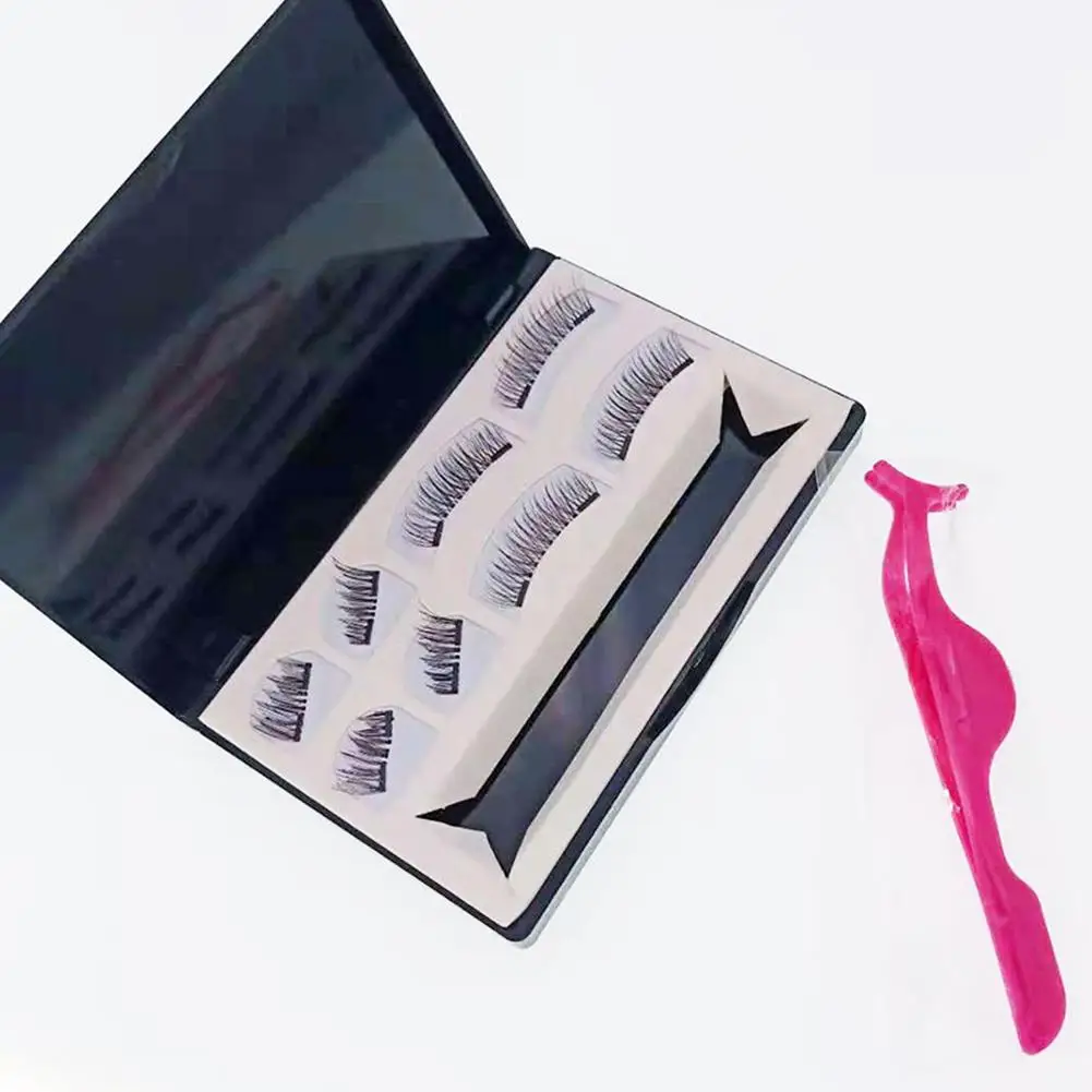 8pcs Magnetic Eyelashes With 3 Magnets Handmade 3D Lashes Natural False Eyelashes And Tweezers Magnet Lashes With Gift Box 8pcs Magnetic Eyelashes With 3 Magnets Handmade 3D Lashes Natural False Eyelashes And Tweezers Magnet Lashes With Gift Box