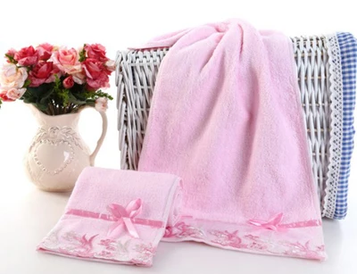 Полотенце для лица s хлопок полотенце для рук для ванной пляжное спортивное полотенце для душа s турецкое Розовое Кружевное детское вышитое Впитывающее банное полотенце - Цвет: Розовый