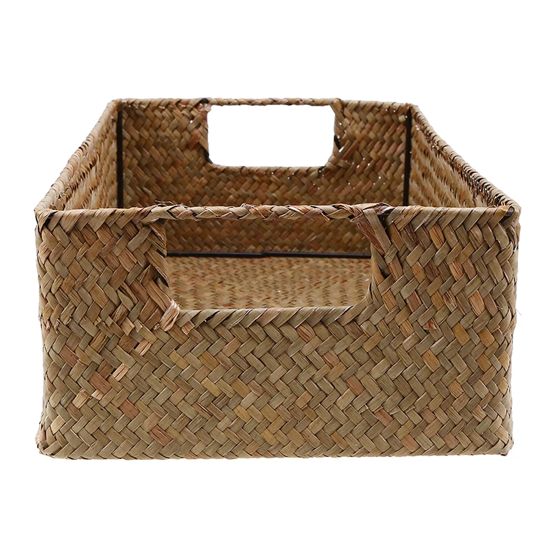 WCIC большая корзина для хранения без крышки соломенная плетеная корзина для белья железная морская водоросль Гардеробная коробка корзины для грязной одежды коробка для хранения