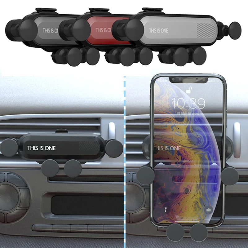 Гравитационный кронштейн, автомобильный держатель телефона на вентиляции для сотового телефона, растягивающийся зажим, подставка, держатель для телефона для IPhone XS Max Xiaomi