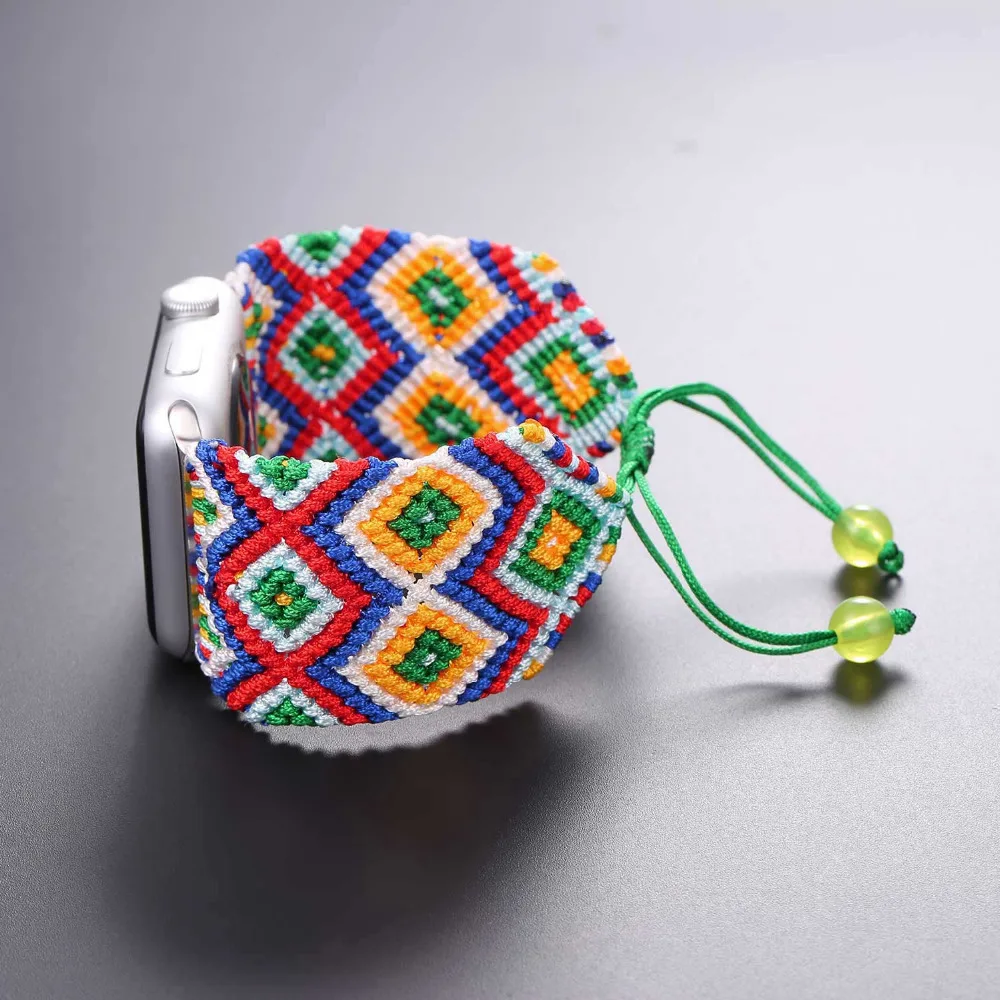 Trendy Handmade Watch Strap Replacement Nylon Watchband For Applewatch Series 1 2 42mm Ethnic Weave Friendship Bracelet Apb2753 Nylon Watchband Replacement Watchbandwatchband Replacement Aliexpress