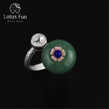 

Lotus Fun Real 925 Sterling Silver Natural Original Handmade Designer Fine Jewelry Vintage Bird and Flower Female Rings Bijoux
