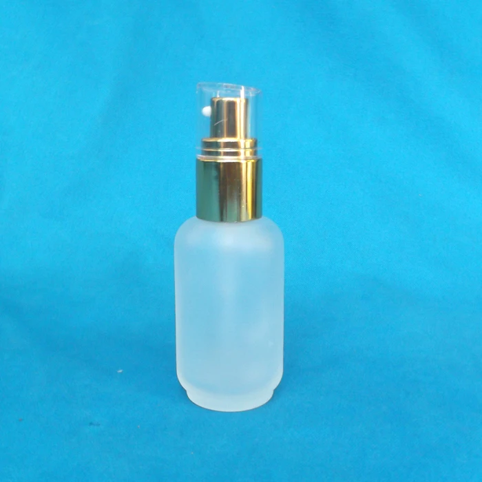 10PCS 30ML Frosted Glass Lotion Pump Bottles Serum Essential Oil Bottle Refillable Cosmetic Packing container