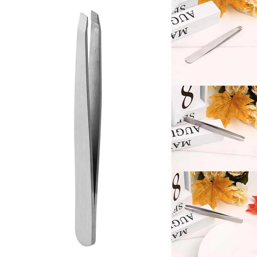 

Unisex Stainless Steel Slant Eyebrow Tweezer Hair Removal 1 Piece Beauty steel material with slanted tips. Tool