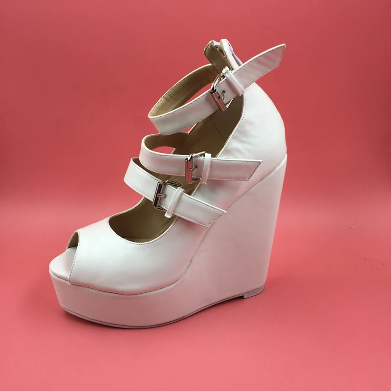 white high wedge sandals