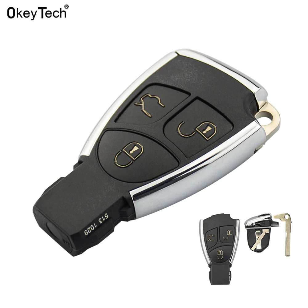OkeyTech New Chrome Style Modified 3 Buttons Remote Car Key Shell Case