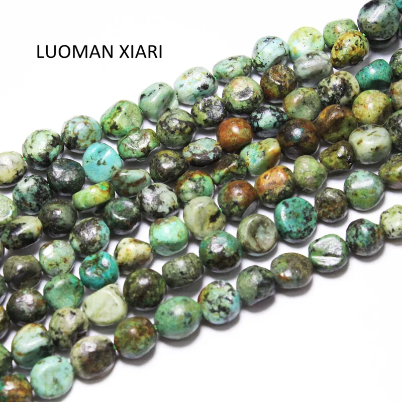 

LUOMAN XIARI Natural Irregular African Turquoise Stone Beads For Jewelry Making DIY Bracelet Material about 8-10mm Strand 15''