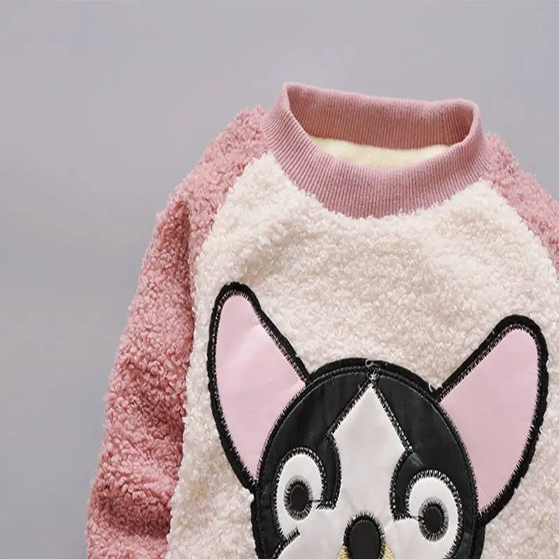Winter Warm Thick Fleece Baby Sweaters Infant Cute Cartoon Animal Little Dog Kids Pullover Long Sleeve T-shirts Toddler Blouse (9)