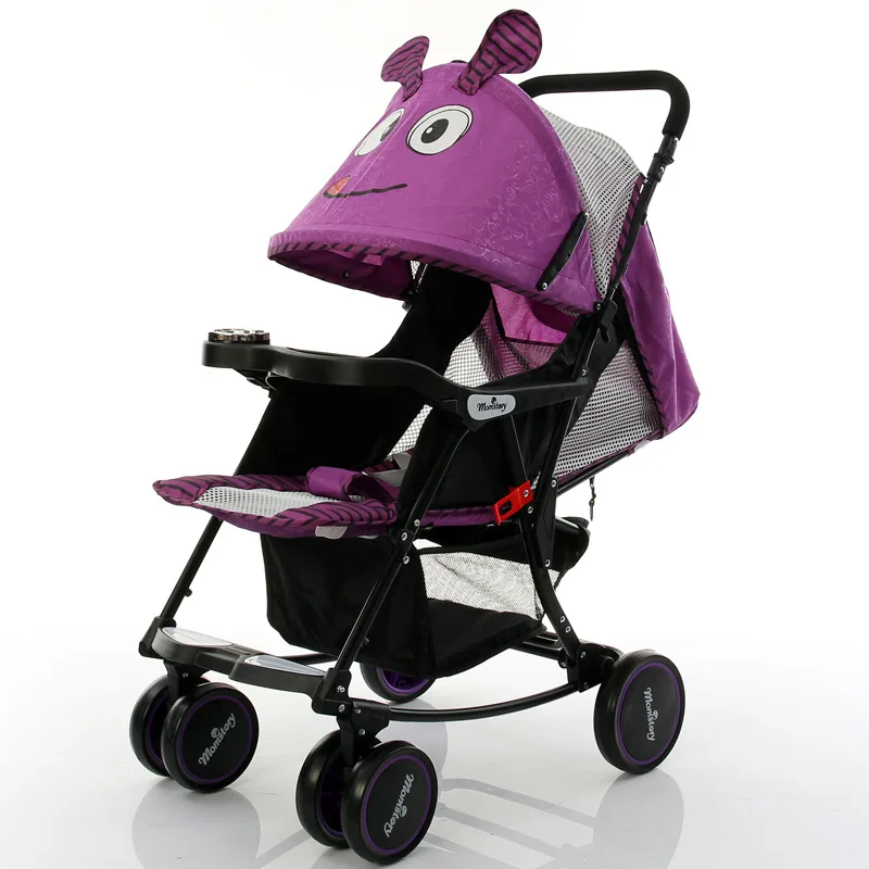 Мультфильм Детские Коляски складной лошадка может лежать легкий Детская коляска Коляска дорожная прогулочная коляска с зонтиком От 0 до 3