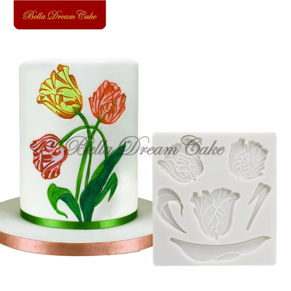 

Parrot Tulip Flower Silicone Mold Chocolate Gumpaste Cake Mould Fondant Sugarcraft Cake Mold Cake Decorating Tools Bakeware