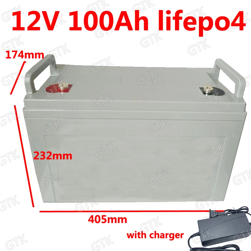 GTK 12,8 V 12V 100AH Lifepo4 batterie водонепроницаемый BMS 4S для 1200W Лодка блок питания EV солнечное хранилище моторный дом+ 10А зарядное устройство