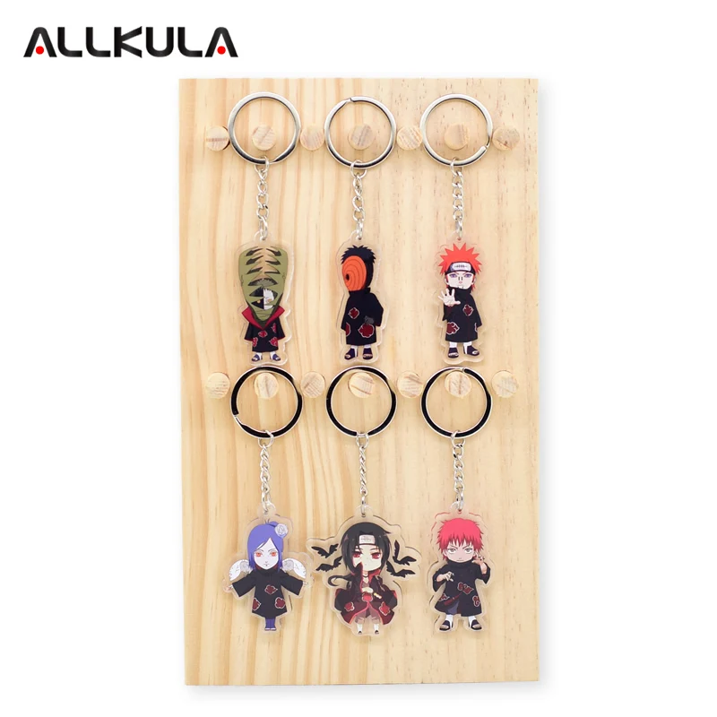 

Nartuto Akatsuki Action Figure For Keychain Double Sided Boruto Keyring Anime Peripherals Cute Cartoon Key Chains AKL178
