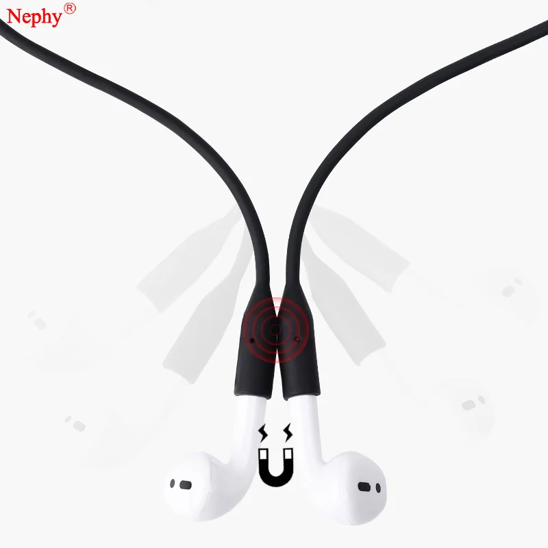 Магнитный ремешок для наушников для Airpods анти-потеря шнура Магнитная веревка для Bluetooth TWS i7s i10 i12 i30 силиконовый шнур-кабель