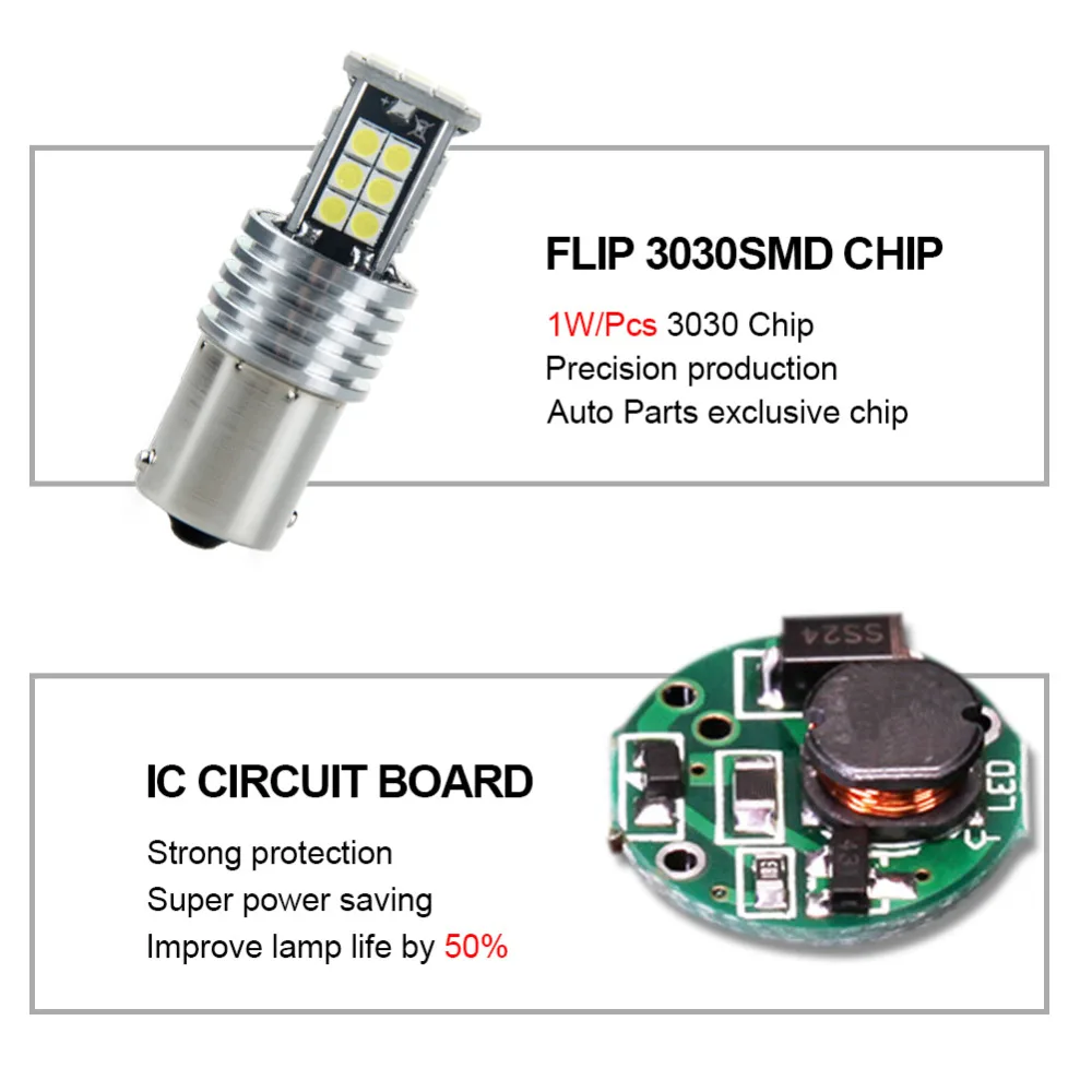 VooVoo грузовые сигнальные светодиодный лампы BA15S P21W 1156 3030 24SMD 1156P автомобильные