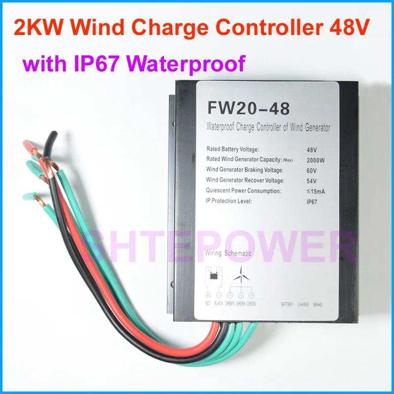 2000W 2KW Wind Generator Charger Controller AC 48V IP67 waterproof Brake Controller 2000W generator 2000W 2KW Wind Generator Charger Controller AC 48V IP67 waterproof Brake Controller 2000W generator