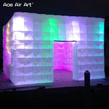 4,8x4,8 м led куб надувной шкаф вечерние палатки с Цветные споты и 2 окна для коммерческого события в США на продажу