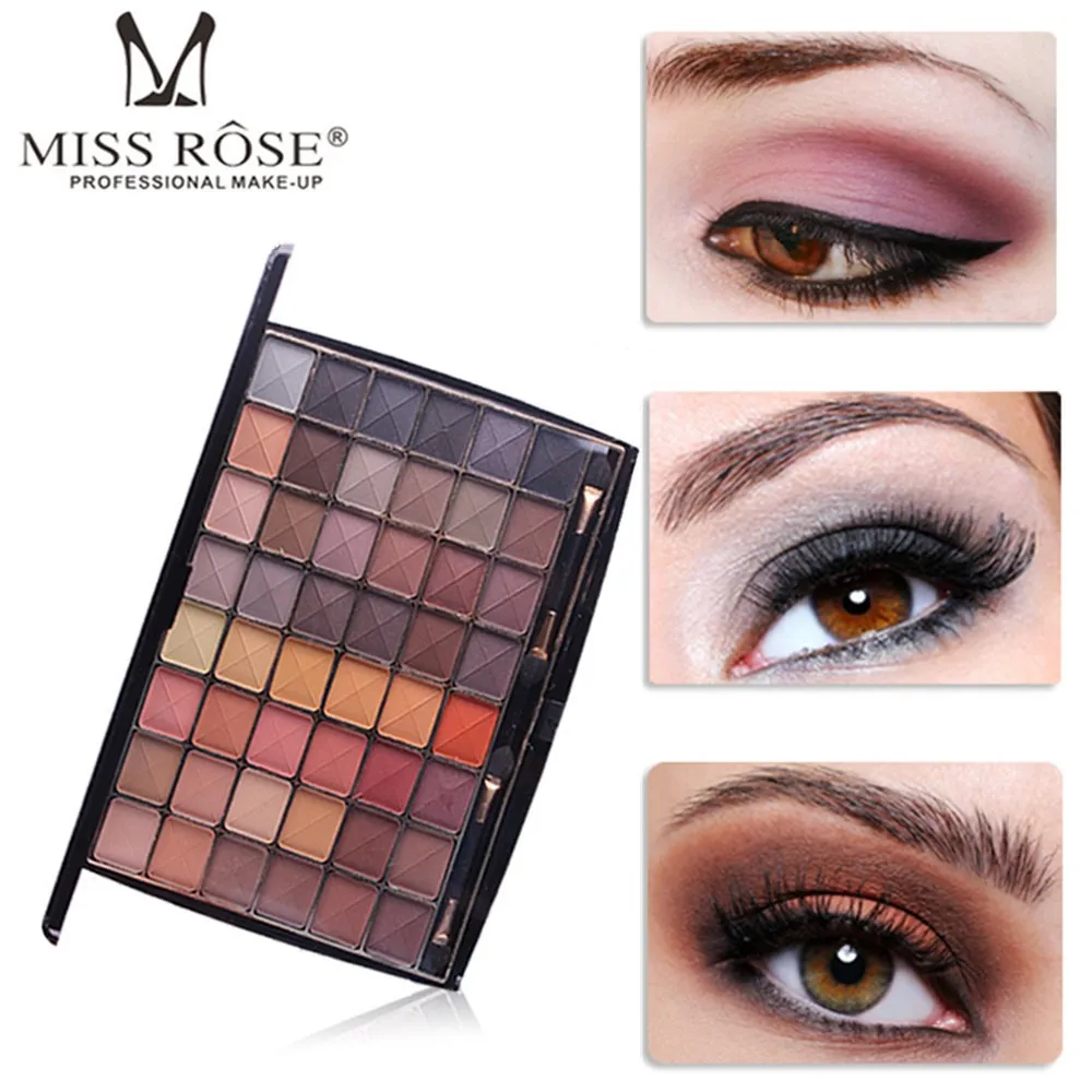 

MISS ROSE 48 colors professional eyeshadow palette 3D matte delicately wet eye shadow makeup kits women fashion eyes cosmetics