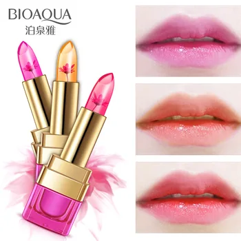

Hot Sale Women Flower Jelly Lipstick for Women Moisturizing Lipstick for Makeup and Cosmetics Factory 3 Colors
