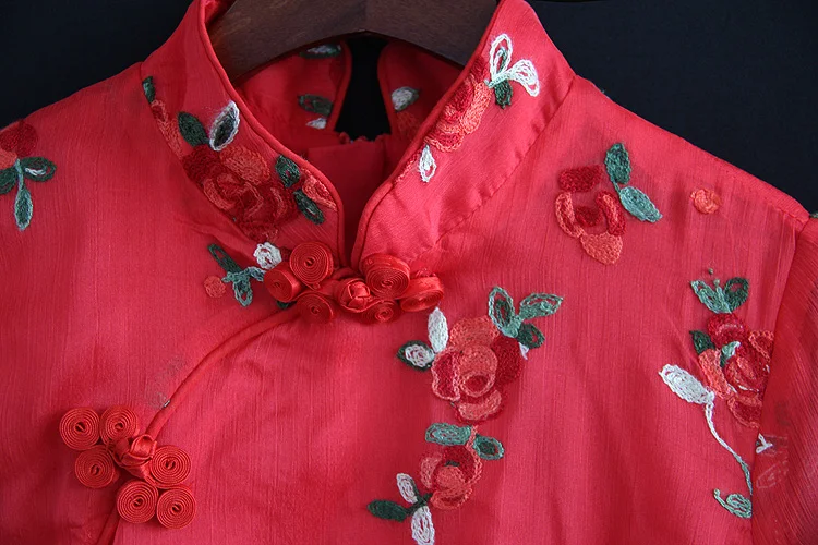 Crianças da Família de Mãe e Filha Vestido de Crianças Meninas da Mamã Primavera Vestido Combinando Bordado Chinês Mulheres Custom Made Cheongsam 13 Primavera vestido crianças da família de mãe