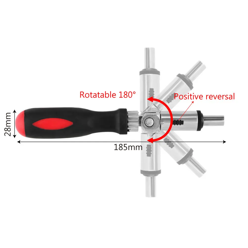 DIYWORK 180 градусов регулируемая трещотка отвертка 1/4 дюймов шестигранный ключ Отвертка Гнездо положительное и отрицательное направление