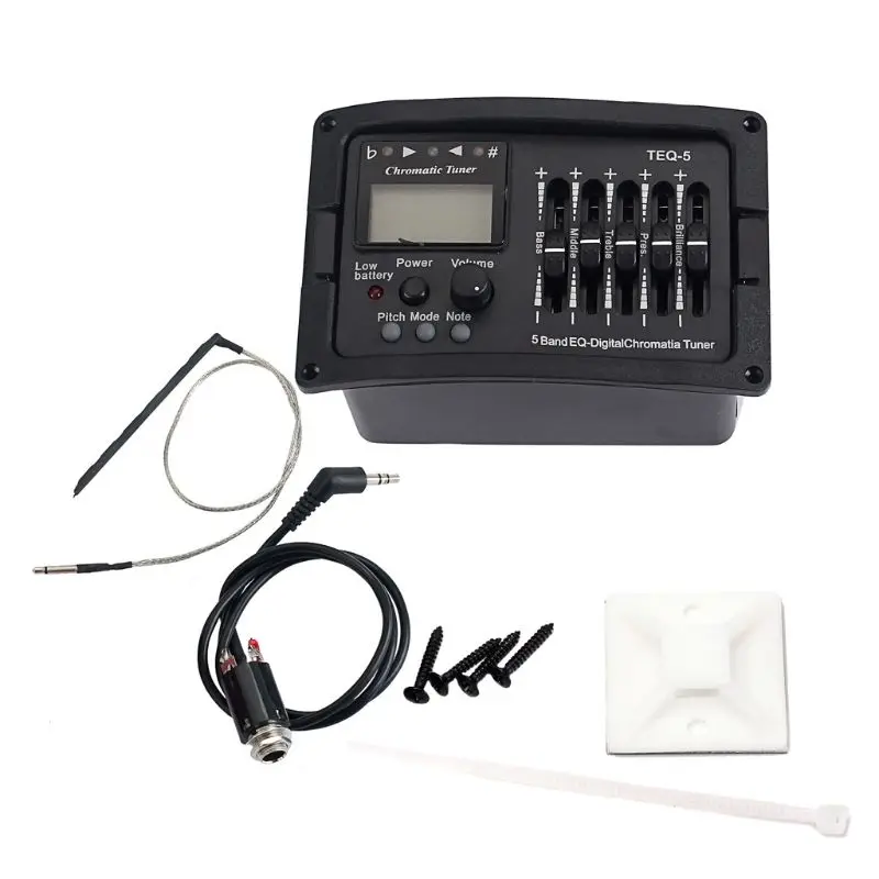 

Preamp EQ Equalizer 5 Band Acoustic Guitar Amplifier Digital Chromatia Blend Tuner Piezo Pickup Integrated Battery-compartment