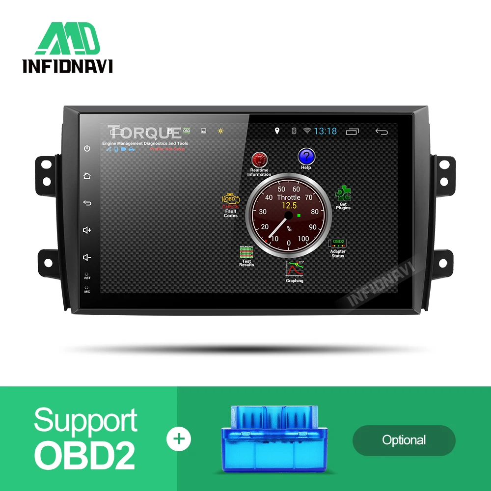 Top android 9.0 car dvd for Suzuki SX4 2007-2013 gps navigation car radio video stereo multimedia player octa core IPS screen 5