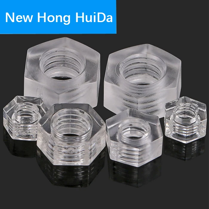 

Transparent Acrylic Nuts Hex Metric Nut Hexagon Threaded Plastic Nuts M3 M4 M5 M6