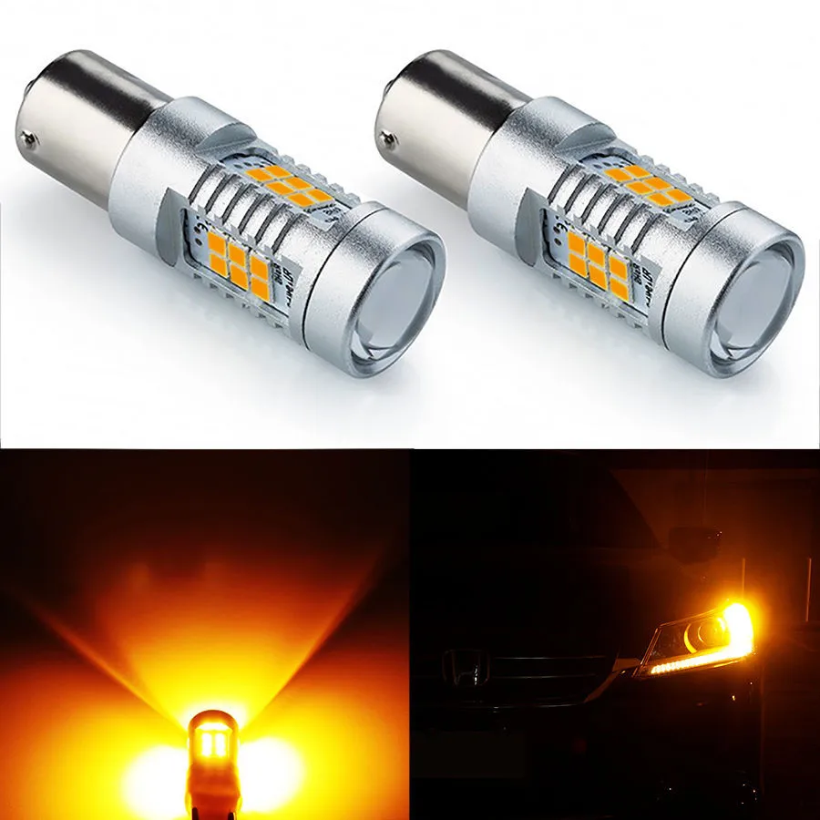

LM 2x P21W LED 1156 BA15S T20 7440 7443 T25 3156 3157 LED Car Bulbs 1200Lm Turn Signal Reverse Brake Light Yellow Red White