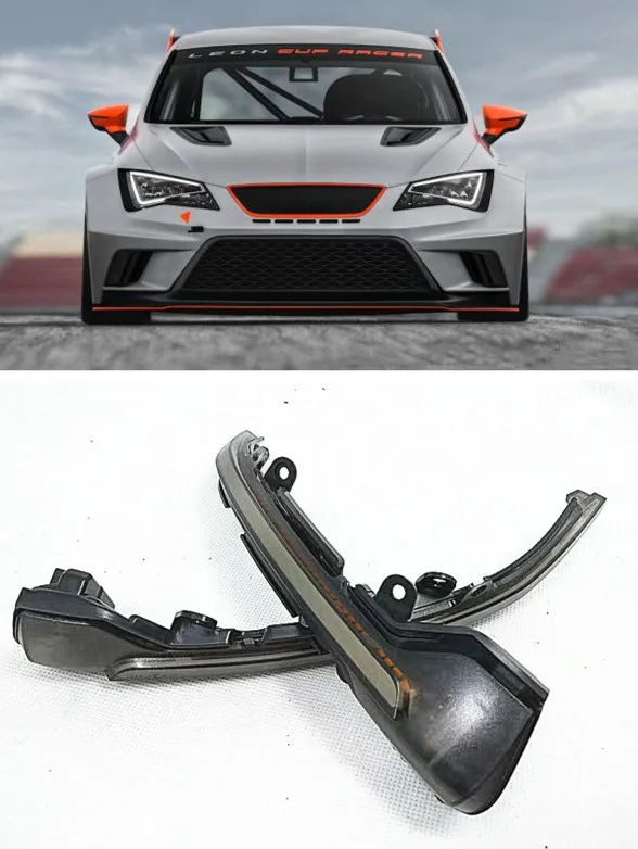 

Pair Dynamic Blinker for Seat Leon III 5F Ibiza KJ Arona LED Turn Signal Side Mirror Indicator light 2013 2014 2015 2017 2018