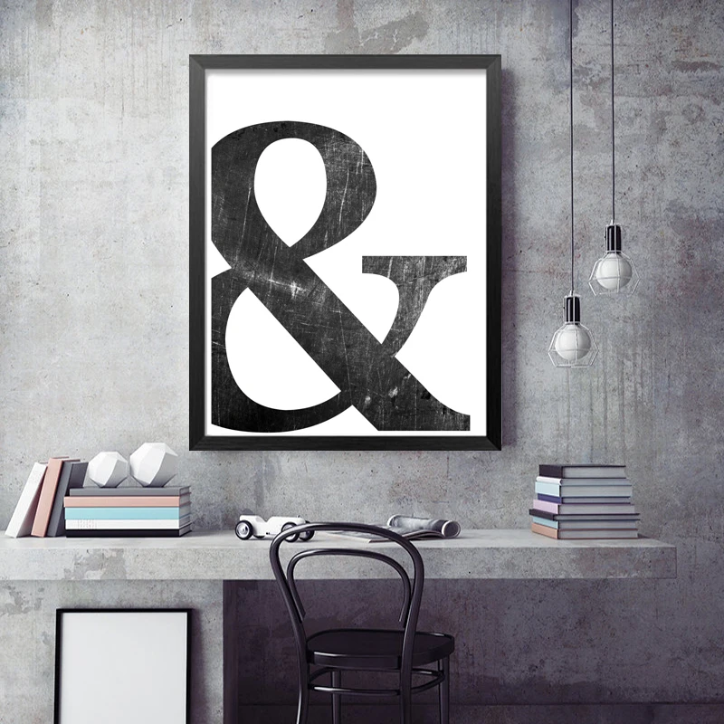 Canvas Painting Black White Abstract Minimalist Symbol Nordic Scandinavian Wall Art Picture Poster Print Living Room Home Decor