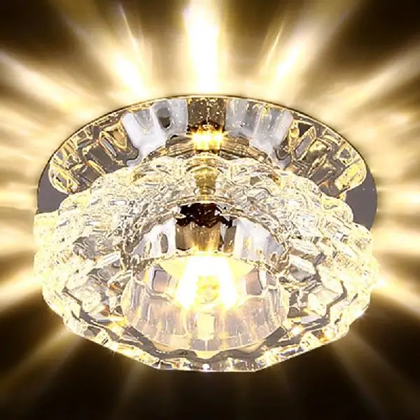 SOL светодиодный Светодиодный потолочный светильник с кристаллами, светильник для коридора, прихожей, гостиной, лобби - Цвет корпуса: Warm Yellow