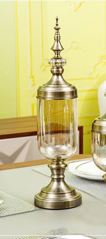 Хрустальная стеклянная металлическая ваза, европейская американская креативная домашняя стеклянная ваза ручной работы, аксессуары для украшения дома, decoracion hogar - Цвет: A