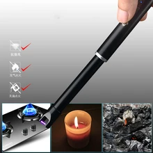 Электрическая перезаряжаемая USB кухонная зажигалка, ветрозащитная Электронная зажигалка для сигарет, плазменная импульсная дуговая Зажигалка для барбекю, беспламенная зажигалка