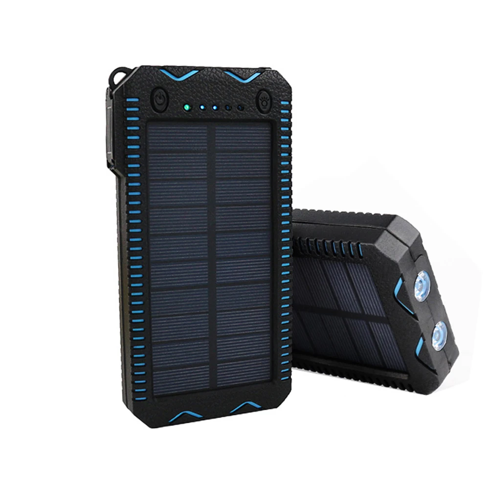 

Solar Power Bank 12000mAh Outdoor Camping Waterproof Shockproof Externa Portable Dual USB Cigarette Lighter Charger for IPhone