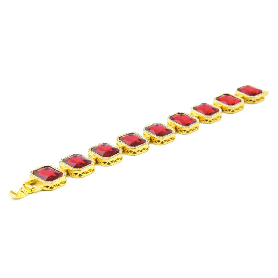 iced para fora bling strass quadrado vermelho