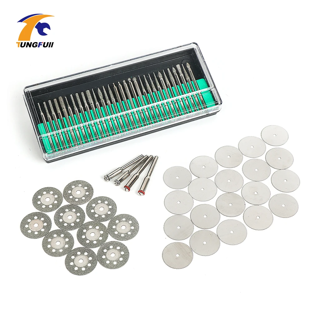 

Dremel Accessories Mini Diamond Saw Blade Silver Cutting Discs Dental Burrs Bur Bit Set Diamond Grinding With Wood Saw Blade
