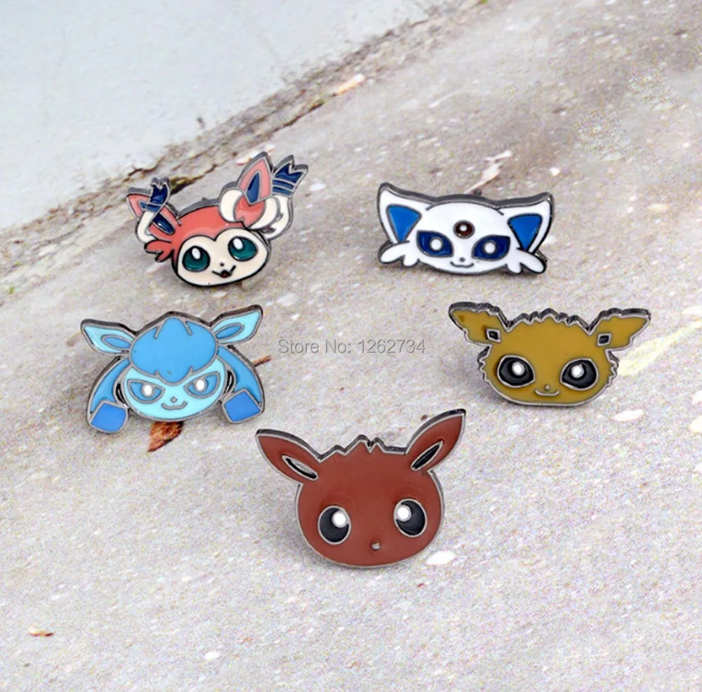 9 видов стилей Eevee Sylveon Umbreon vaporion Flareon Jolteon Espeon Glaceon Leafeon металлическая брошь фигурки