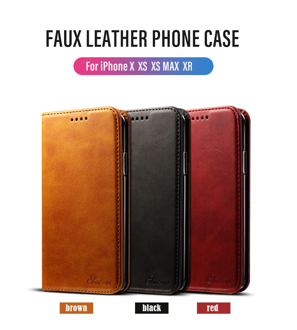 !ACCEZZ Luxury Leather Phone Case Card Pocket Full Protective Cover For iphone X XS MAX XR Wallet Flip Cases Shell Stand Holder (1)