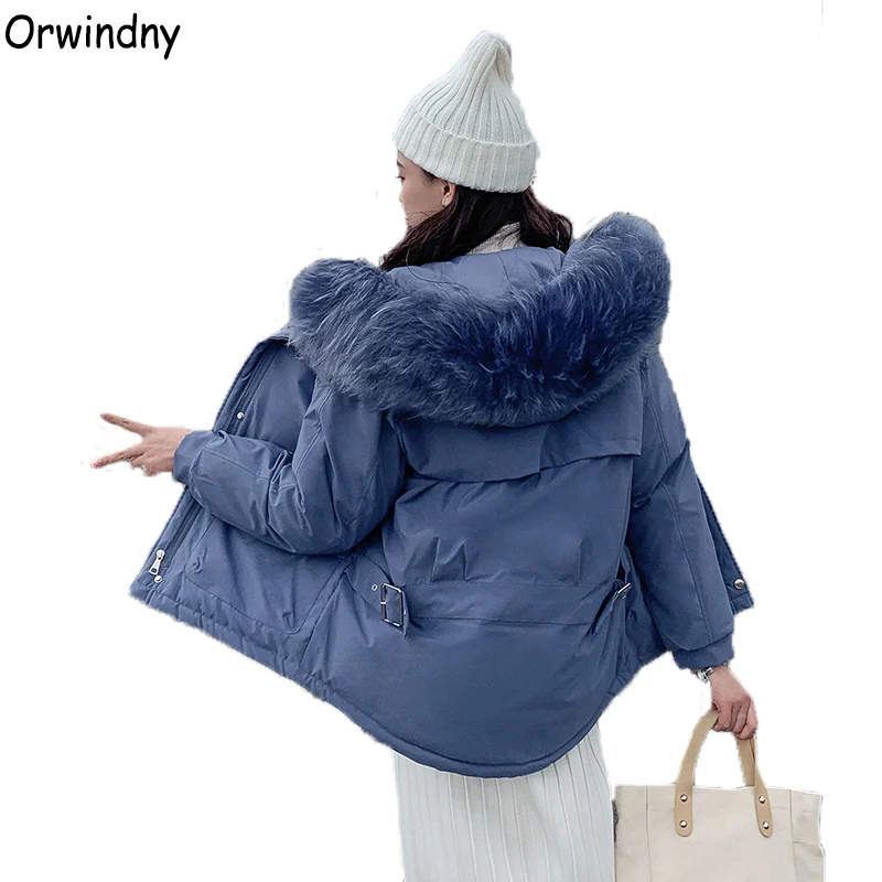 Orwinny/зимняя женская одежда новая короткая Зимняя парка с ласточкиным хвостом
