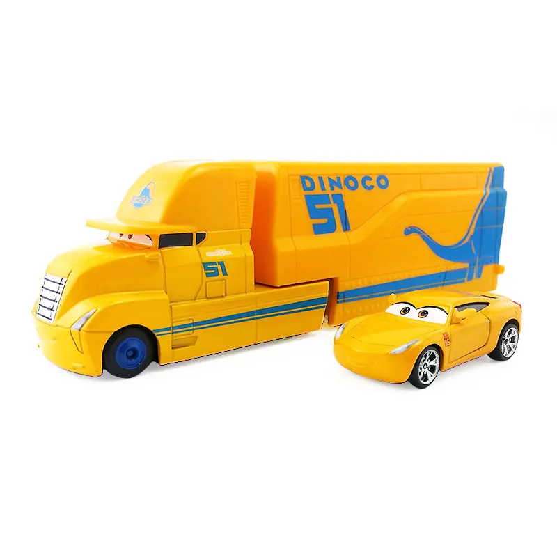 Disney Pixar Cars Mack Lightning McQueen Чико Хикс Кинг Джексон шторм Круз Рамирез грузовик 1:55 литой модельный автомобиль игрушка детский подарок - Цвет: Cruz Hauler Set