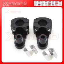 Черный/серебристый Универсальный анодированный 2 дюймов поворотными мотоцикл образного руля для 7/8 22 мм/28 мм баров зажим