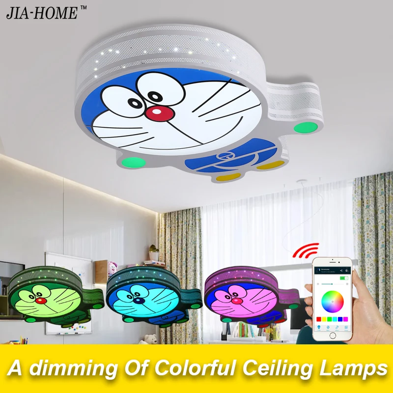 

New RGB Dimmable ceiling light fixture with speaker phone Bluetooth control cat shape dome ceiling lamps for Child Bedroom
