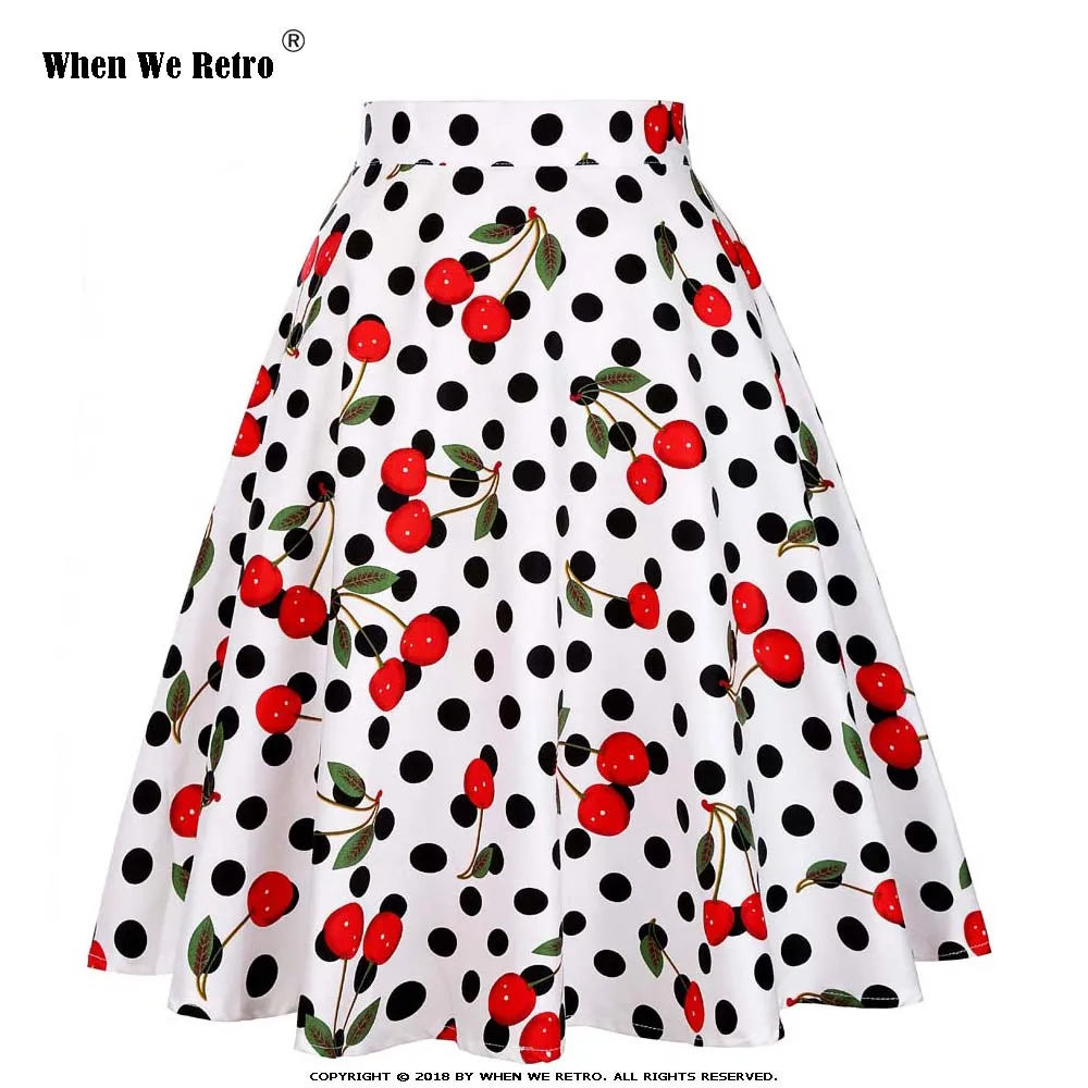 

When We Retro Vintage Skirts Womens VD0020 jupe femme 2020 High Waist Cotton Swing Retro Women Black Plaid Daily Summer Skirt