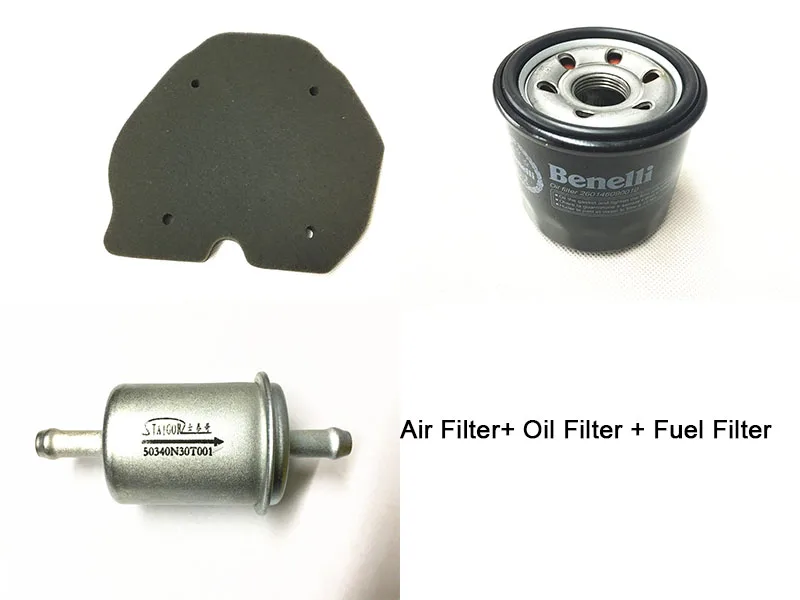 Масляный фильтр+ воздушный фильтр+ топливный фильтр/Комплект фильтров для Benelli 302S BN302 TNT300 STELS 300/BN TNT 300 302 302R 302S