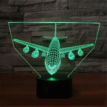 

New Aircraft 7 Remote Control 3d Lamp Colorful Touch Led Visual Atmosphere Desk Led Night Light Usb Led Kids Lamp
